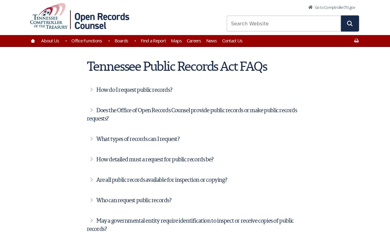 Tennessee Public Records Act response guidance