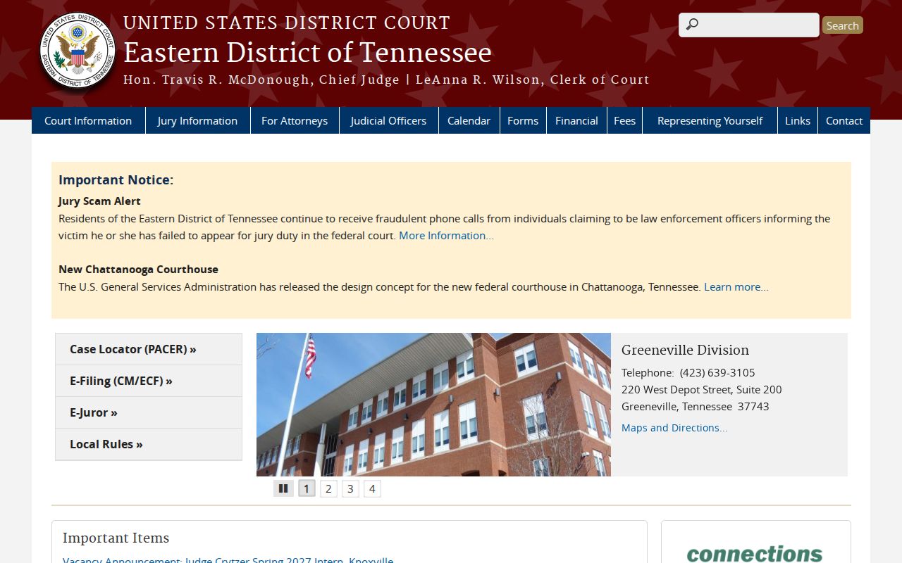 Elizabethton court docket federal court distinction